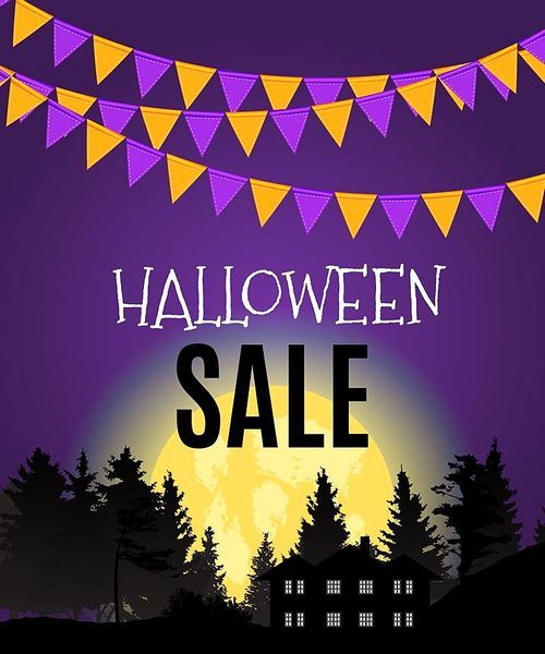 Halloween Sate Poster Background Template. Vector illustration EPS10