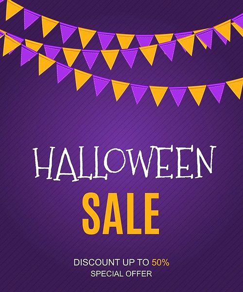 Halloween Sate Poster Background Template. Vector illustration EPS10