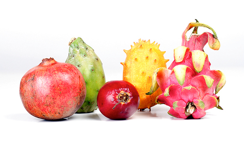 Composition of exotic fruits - studio shot