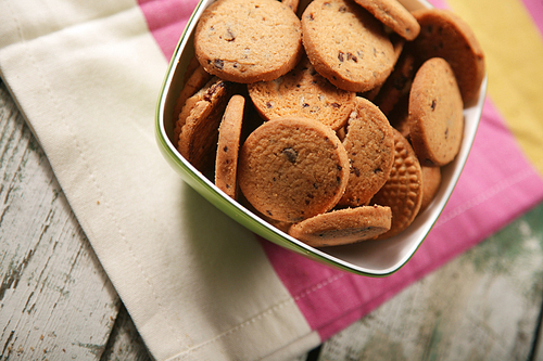Close-up of cookies in bowl
