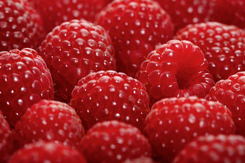 Raspberries backbround - close-up