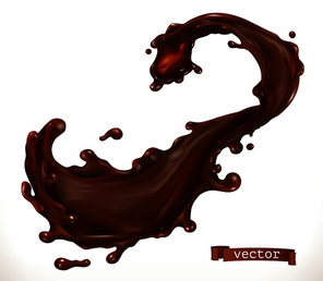 Chocolate splash. 3d realistic vector