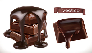 Chocolate. 3d realistic vector icon