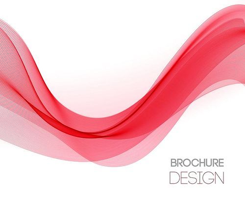Abstract vector background with red smooth color wave. Color wavy lines