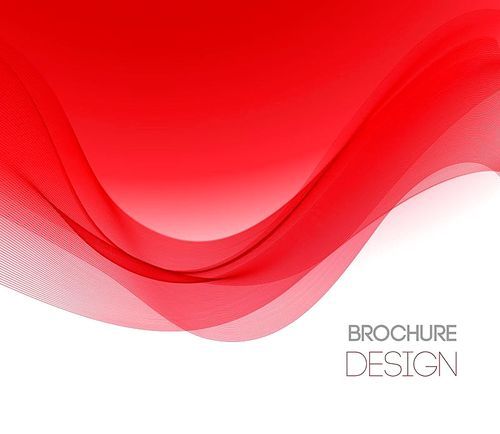 Abstract vector background with red smooth color wave. Color wavy lines