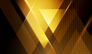 Vector color abstract geometric banner with gold triangle shapes.