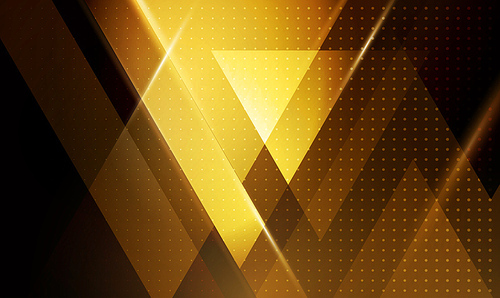 Vector color abstract geometric banner with gold triangle shapes.