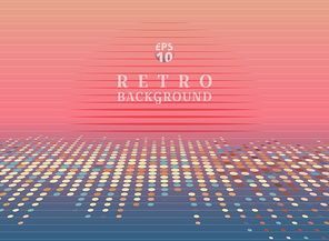 Sci fi futuristic abstract 80s Retro Neon gradient background with graphic sun on horizon. Vector illustration