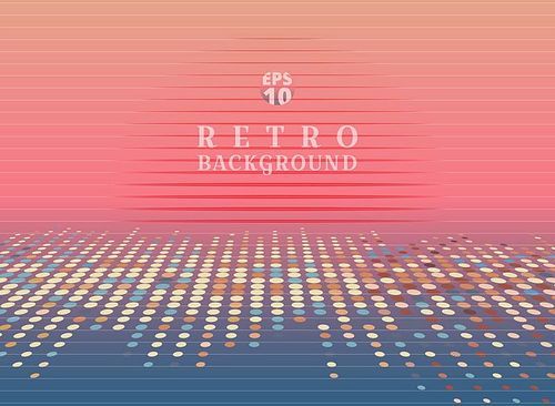 Sci fi futuristic abstract 80s Retro Neon gradient background with graphic sun on horizon. Vector illustration