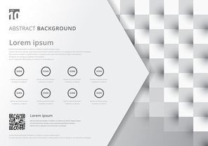 Template layout white and gray geometric squares pattern. Chessboard background. You can use for brochure, poster, flyer, leaflet, cover book. banner. website. print, ad. Vector illustration