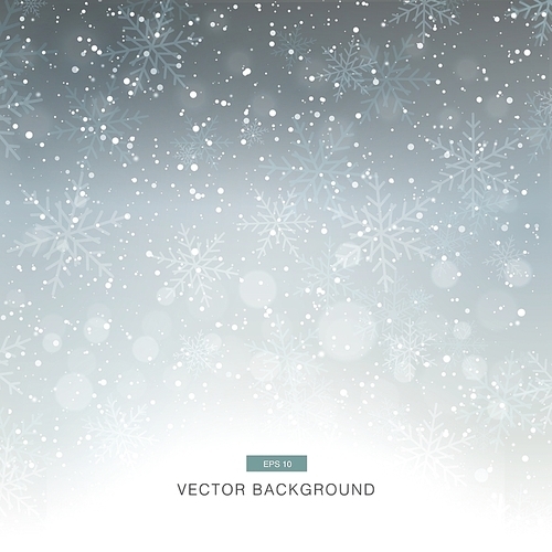 falling snow on the grey background vector