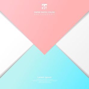 Abstract presentation template paper sheet overlap blue and pink pastel color background. Vector illustration