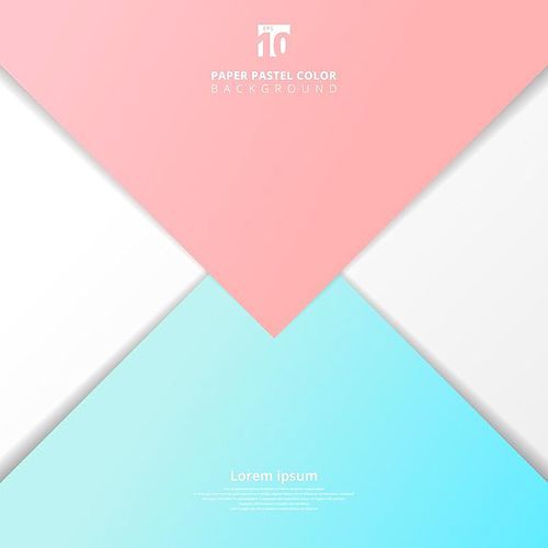 Abstract presentation template paper sheet overlap blue and pink pastel color background. Vector illustration
