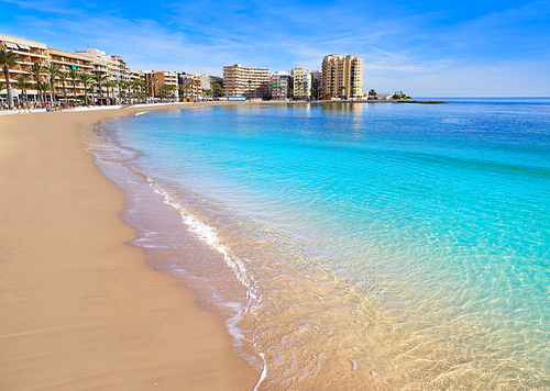 Playa del Cura beach in Torrevieja of Alicante Spain at Costa Blanca