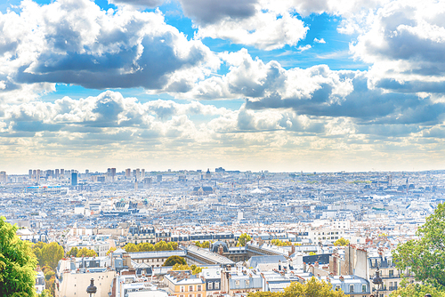 Paris from Montmartre. Beautiful travel cityscape