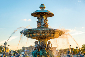 Fountain on Place de la Concorde in Paris, France