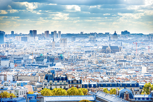 Paris from Montmartre. Beautiful travel cityscape