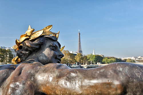 The beautiful Alexander III bridge in Paris