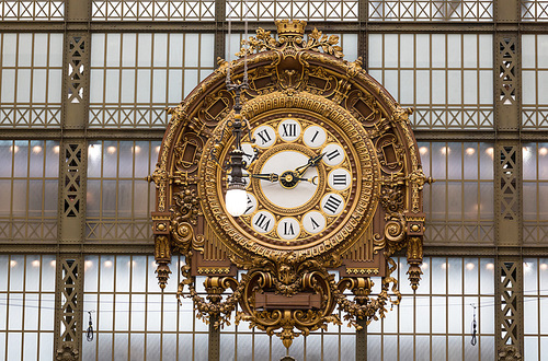 Exquisite clock in Gare Mus?e d'Orsay, Paris, France