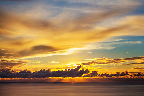 Sunset scene above sea