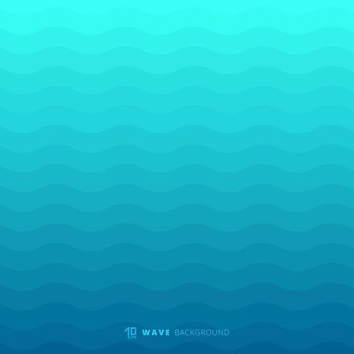 Abstract blue waves lines underwater background and texture. Wavy stripes pattern. Rough surface. Vector illustration