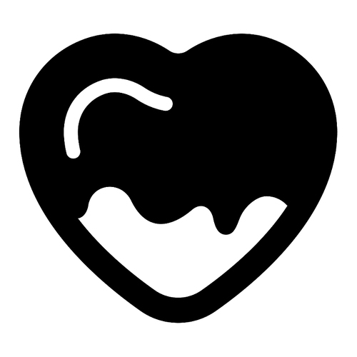 Love icon or Valentine's day sign designed for celebration. Black vector symbol isolated on white, flat style.