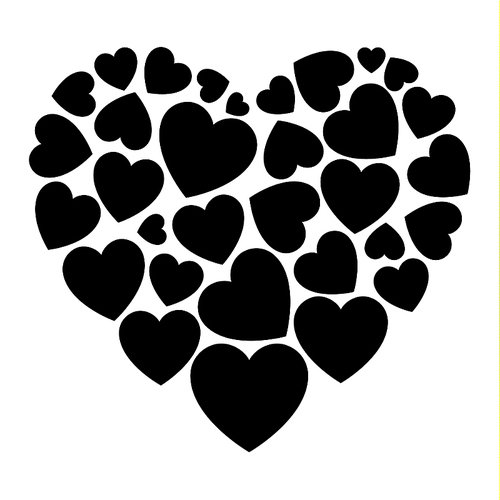 Love icon or Valentine's day sign designed for celebration. Black vector symbol isolated on white, flat style.