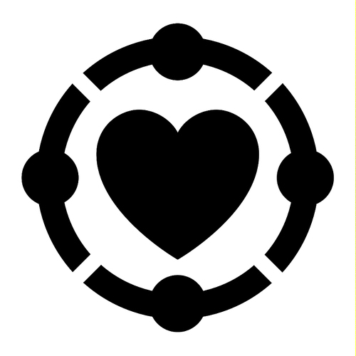 Love icon or Valentine's day sign designed for celebration. Black vector symbol isolated on white, flat style.