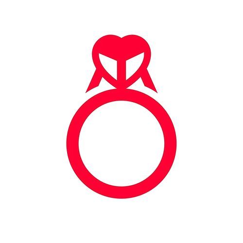 Love icon or Valentine's day sign designed for celebration. Red symbol isolated on white, flat style.