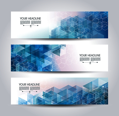Abstract design templates  banners, flyers and posters with geometric shapes, vector.