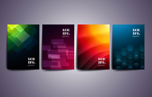 Set of abstract geometric  design  for brochure, banner, flyer and poster.