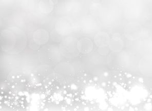 Abstract white and gray blurred light background with bokeh and glitter effect. Vector illustration