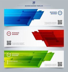 Set of banner web headers template abstract geometric design background technology concept. Vector illustration
