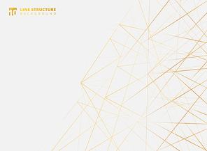 Abstract overlap gold lines structure on white background. Vector illustration
