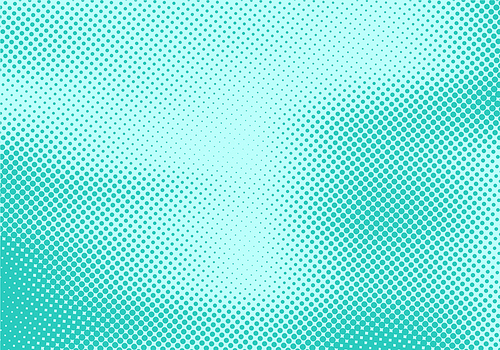 Abstract dots stripe halftone effect on green turquoise background and texture. Retro 80's style color. Vector illustration