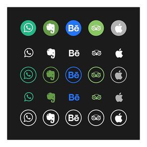 Social media icon set on black background vector