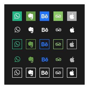 Social media icon set on black background vector