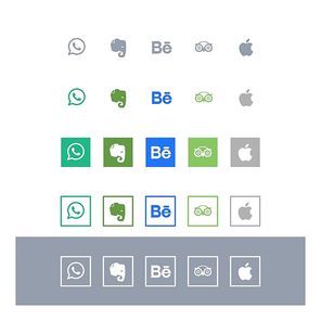 Social media icon set with light background vector