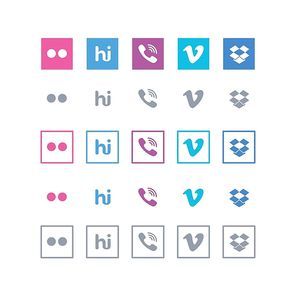 Social media icon set design vector