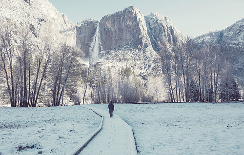 Winter season in Yosemite National Park, California, USA