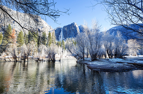 Winter season in Yosemite National Park, California, USA