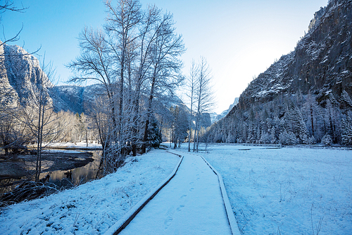 Winter season in Yosemite National Park, California, USA