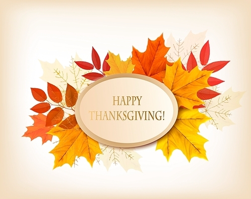 Retro Happy Thanksgiving Background. Vector.