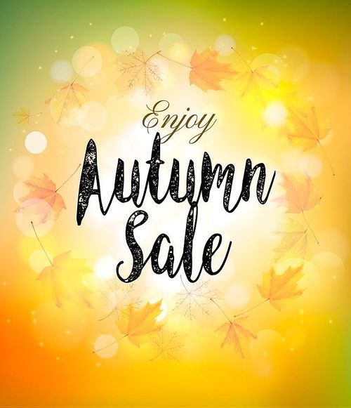 Fall Autumn Colorful Sale Background. Vector.