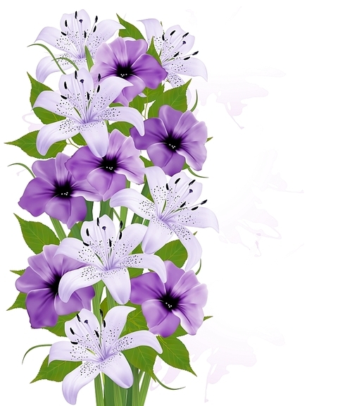 background with colorful beautiful flowers. vector illustration