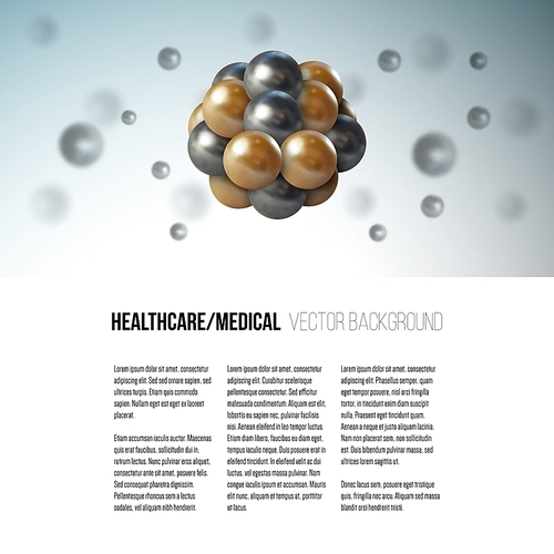 Medical scientific cell. Abstract graphic design of molecule structure, vector background for brochure, flyer or banner.