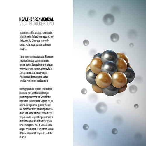 Medical scientific cell. Abstract graphic design of molecule structure, vector background for brochure, flyer or banner.