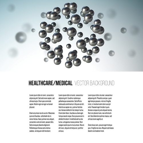 Medical scientific cell. Abstract graphic design of molecule structure, vector background for brochure, flyer or banner.