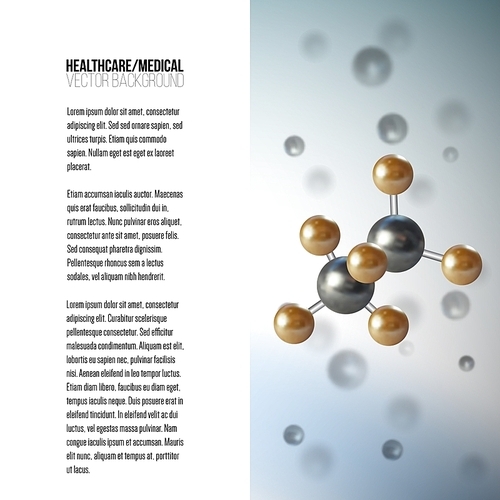 Medical scientific cell. Abstract graphic design of molecule structure, vector background for brochure, flyer or banner.