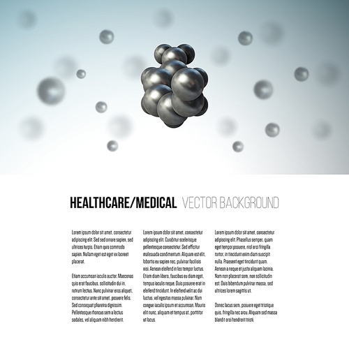 Medical scientific cell. Abstract graphic design of molecule structure, vector background for brochure, flyer or banner.